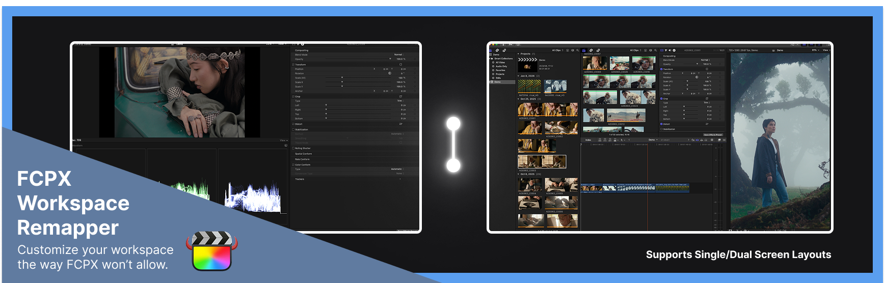 Workspace Remapper - Custom Final Cut Pro panel layout editor
